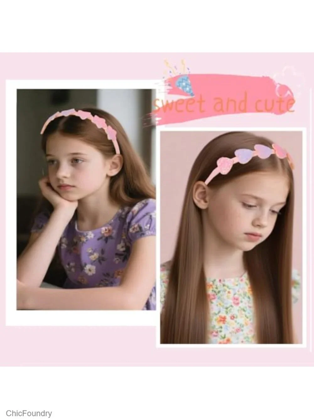 6 Pack Glitter Hair Headbands for Girls with Teeth